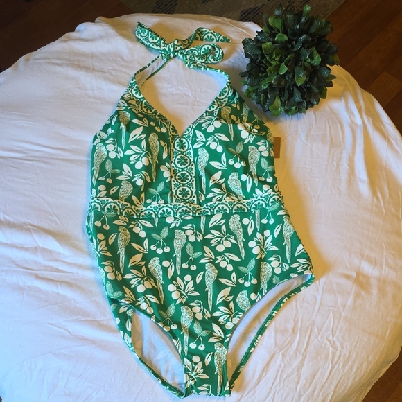 Boden Green Floral One Piece Swimsuit - Picture 2 of 7